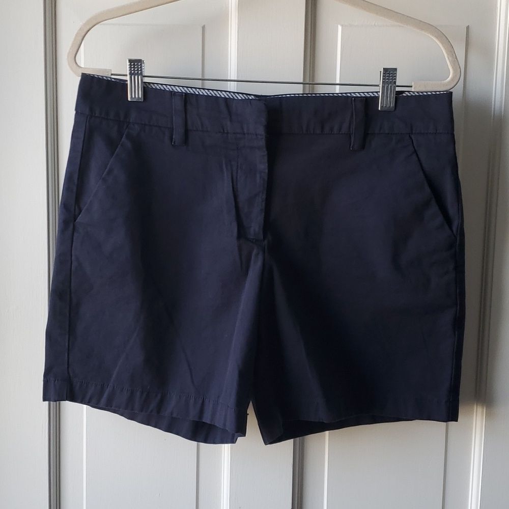 TOMMY HILFIGER SHORTS NAVY BLUE SIZE 8 COTTON STRETCH ALMOST 7" INSEAM